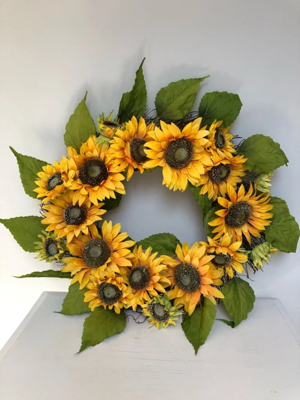 Sunflower Wreath Natural Look Large
